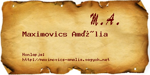 Maximovics Amália névjegykártya